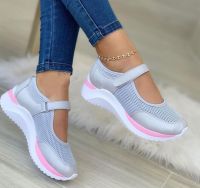 [Flying shoes]ถุงเท้ากีฬาตาข่ายระบายอากาศสำหรับผู้หญิง [Flying shoes] Zapatillas รองเท้าผ้าใบ Mujer อินเทรนด์รองเท้ารองเท้ารัดส้นเป็นหลุมลงไป