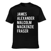 ออกแบบผู้ชาย Tee Outlander Jamie Fraser Sassenach Claire Fraser ผ้าฝ้ายแฟชั่นเสื้อยืดฤดูร้อน