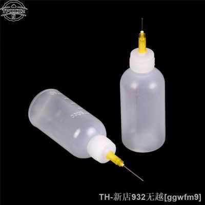 hot【DT】☾﹍  50ML New Plastic Dispensing Bottle with Syringe Needle Multifunction Glue Alcohol Paint Making
