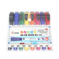 83XC 8 Colors Magnetic Whiteboard Marker Pens with Eraser Erasable Fine Nib Student Office School Supplies