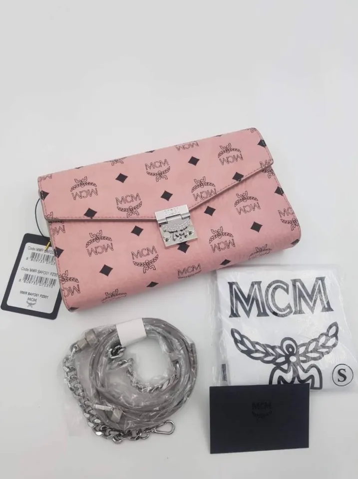 MCM, Bags, New Mcm 75 Soft Pink Visetos Canvas Medium Millie Crossbody  Purse Bag