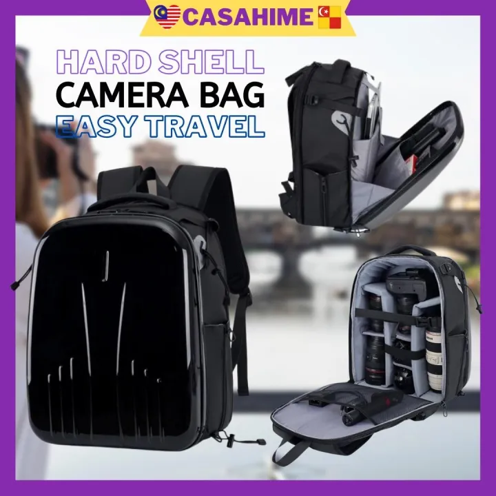Proocam Camera Laptop Backpack Hard Shell DSLR Camera Bag Tripod Holder