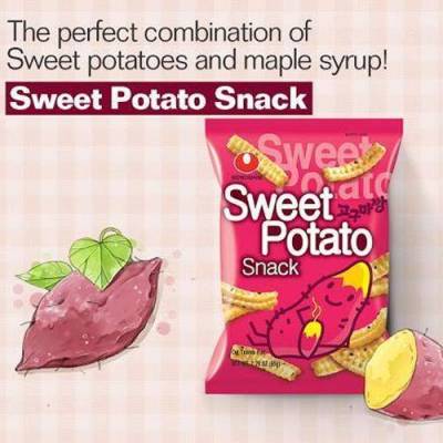 ขนมเกาหลี โกกูม่า กัง  สวีทโปเตโต้ ขนมอบกรอบรสมันหวานโกกูม่า กัง sweet potato snack 55g. NONGSHIM brand ขนมเกาหลี