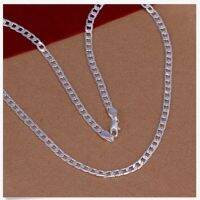 baoda 925เงินสเตอร์ลิงผู้ชาย Sideways FLAT CHAIN สร้อยคอ4mm