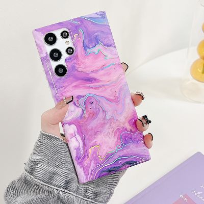 Luxury Glitter Laser Marble Pattern Case For Samsung S23 ultra 5G 22 plus 21 20 FE Galaxy A53 A52 Soft Silicone Back Cover Cases
