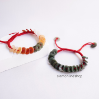 สร้อยข้อมือถักงาน Handmade หยกพม่าแท้ (เลือกสีได้) ขนาดฟรีไซส์ by siamonlineshop