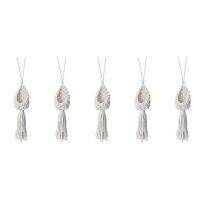 5X Boho Macrame Air Plant Hanger Tillandsia Hanging Basket Rope Holder Flower Home Decor (13CM)