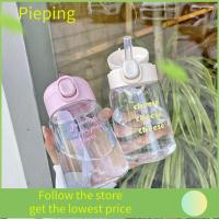 PIEPING 400มล. ขวดน้ำน้ำ หลอดและฝาปิด โปร่งใสโปร่งใส ถ้วยหัดดื่มสำหรับเด็ก สร้างสรรค์และสร้างสรรค์ การ์ตูนลายการ์ตูน ถ้วยเครื่องดื่มแก้ว การให้อาหารเด็กวัยหัดเดิน