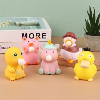 New Animal Blow Toys Duck Vinyl Squeeze Toy Pinch Music Vent Ball Decompression Bubble Blowing Kids Stress Relief