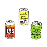 hot【DT】 Cartoon pin creative Duff beer can beverage brooch factory spot badge wholesale gift for friends