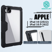 Nillkin กล้องเลื่อนเคสสำหรับไอแพด iPad 10.9 2022กรณีกล้องแผ่นป้องกันด้านหลังพีซีชนิดแข็ง + ขอบ TPU ฝาพับแบบสมาร์ทกันกระแทกฝาหลัง