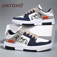 JINTOHO รองเท้าผ้าใบผู้ชายแฟชั่นรองเท้ากีฬาลำลองสำหรับผู้ชายรองเท้าใส่เดินยางสำหรับใช้ภายนอกอาคารกันลื่น