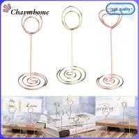 CHARMHOME 1/5pcs แฟชั่น โรแมนติก ที่หนีบกระดาษ อุปกรณ์จัดงานแต่งงาน รูปหัวใจ ผู้ถือหมายเลขตาราง ที่หนีบขาตั้ง บัตรสถานที่ คลิปรูปภาพ