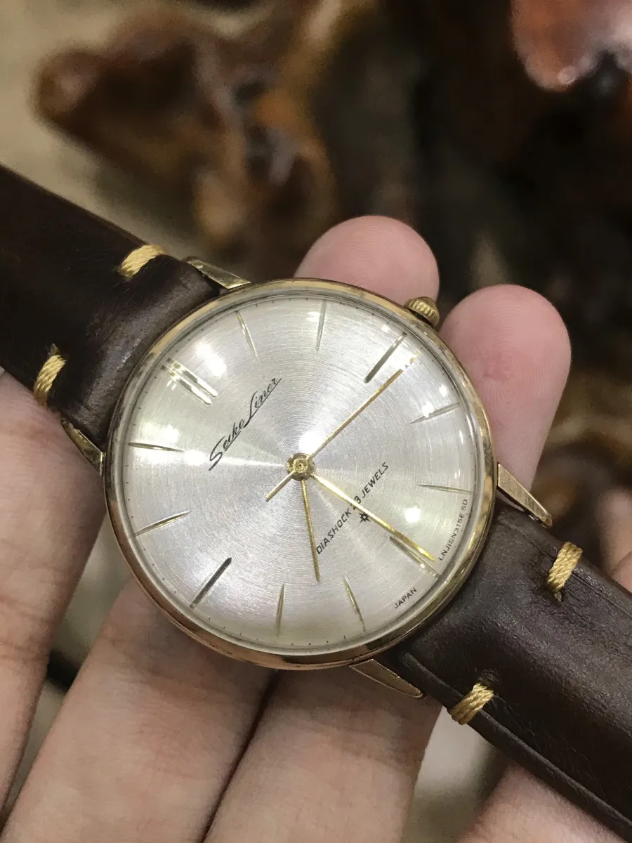 HCM]ĐỒNG HỒ NAM SEIKO LINER BỌC VÀNG TOÀN THÂN 