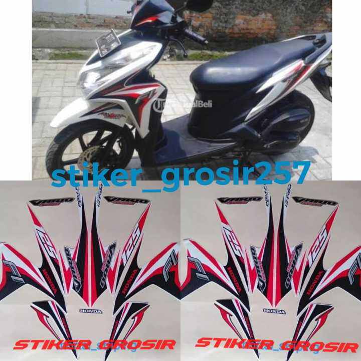 Stiker Striping Lis Body Vario Techno Tahun Putih Merah