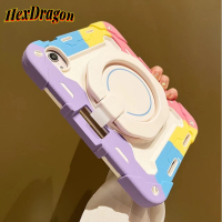 HEXDRAGON เกราะซิลิโคนกันกระแทกสำหรับเด็กเคสสำหรับไอแพดซองใส่แท็บเล็ตแบบแข็งฝาหลัง10.9 4/5อากาศ10.9 Air3 IPad Gen 9th 8th 7th IPad 5th 6th 9.7 IPad Pro 9.7 10.5 12.9 Mini 6/5/4เคสแท็บเล็ตแอปเปิ้ล