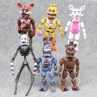 Five Nights at Freddys ใหม่ 6 ชิ้น ล็อตพีวีซีเฟรดดี้รูปการกระทำ FNAF บอนนี่หมีตุ๊กตาของเล่นของขวัญ