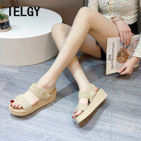 IELGY ผู้หญิงเดินทางนอกสวมรองเท้าแตะ Espadrille กับส้นลิ่มชายหาด