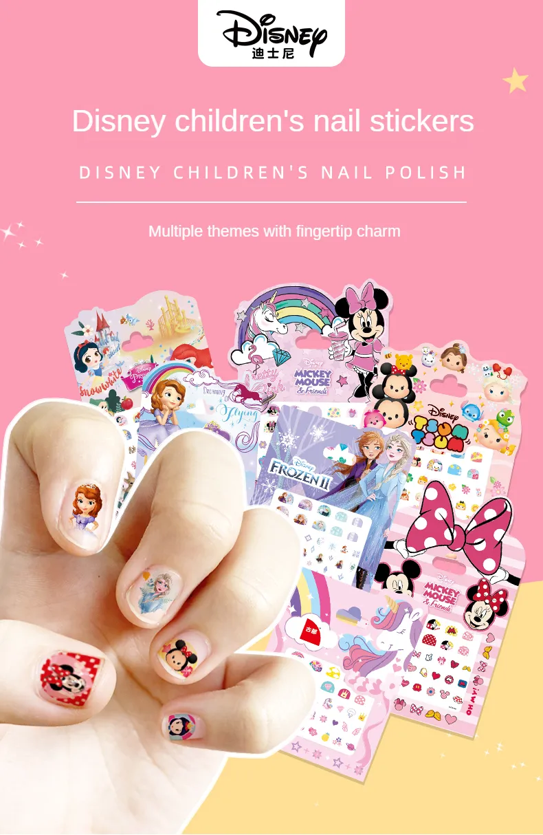 Nail Stickers for Kids - Disney 5pcs 3D Self-Adhesive DIY Nail Art  Decoration Set Princess Frozen Cartoon Cute Waterproof Nail Decals for Girls  | Lazada Singapore