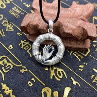 Amitabha Buddha Lucky Amulet Pendant Necklace Female Mens Thai Silver bergamot pendant Supernatural amulet pendant necklace