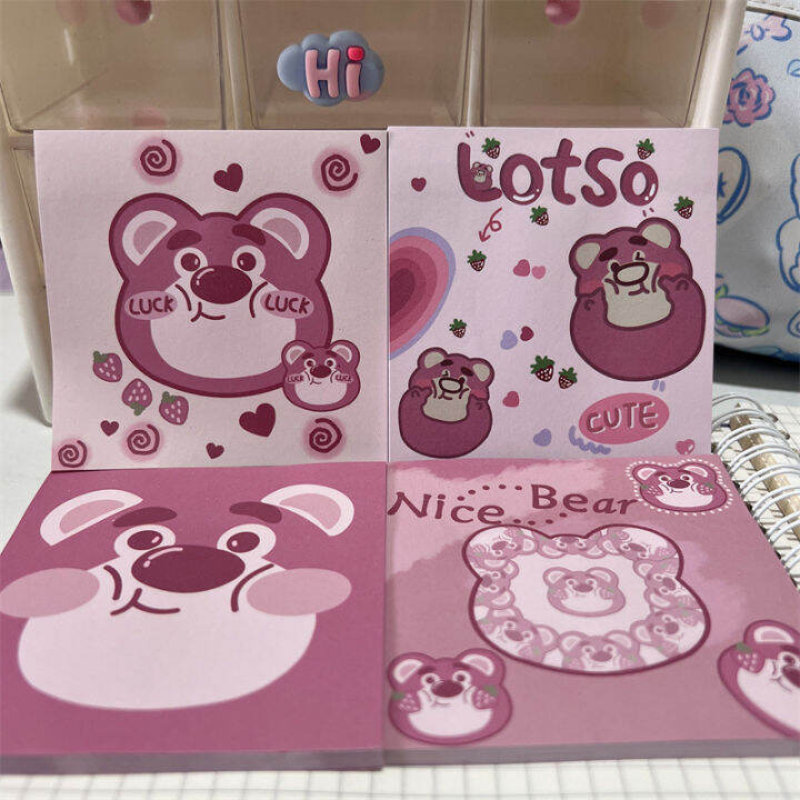 lotso-strawberry-bear-sticky-note-cartoon-cute-pad-stickable-note