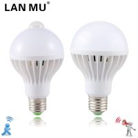 [HOT QQZIWWUJJWG 104] LAN MU LED PIR Motion Sensor โคมไฟ3W 5W 220V หลอดไฟ Led 7W 9W 12W Sound Light อัตโนมัติสมาร์ทเซนเซอร์ควบคุมไฟ Led