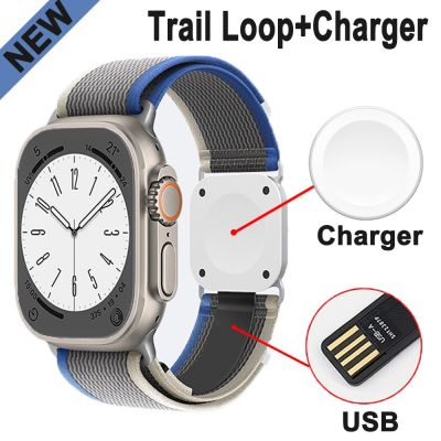 Trail Loop+Charger For apple watch band 49mm 45mm 41mm 44mm 40mm 42mm nylon bracelet for iWatch Ultra series 7 6 5 3 se 8 strap Straps