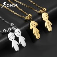 【Preflow ornament】เบ็ดตกปลาส่วนบุคคล NecklaceChain ชื่อเด็ก FamilyFor ผู้หญิงเด็กสาวเด็ก PendantJewelry