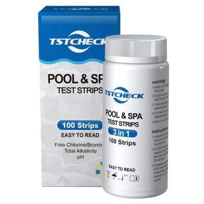Pool Test Strips 100pcs Water Test Strips for Swimming Pool 3 in 1 Spa Test Supplies Quick &amp; Accurate Results Alkalinity Hardness Cyanuric Acid Free/Total Chlorine pH Bromine top sale