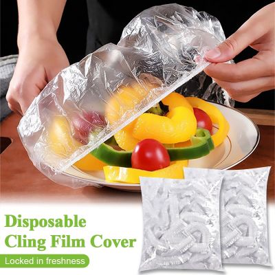 Disposable Food Cover Plastic Wrap Food Grade Fruit Vegetable Storage Bag Elastic Food Lids Kitchen Fresh Keeping Saver Bag