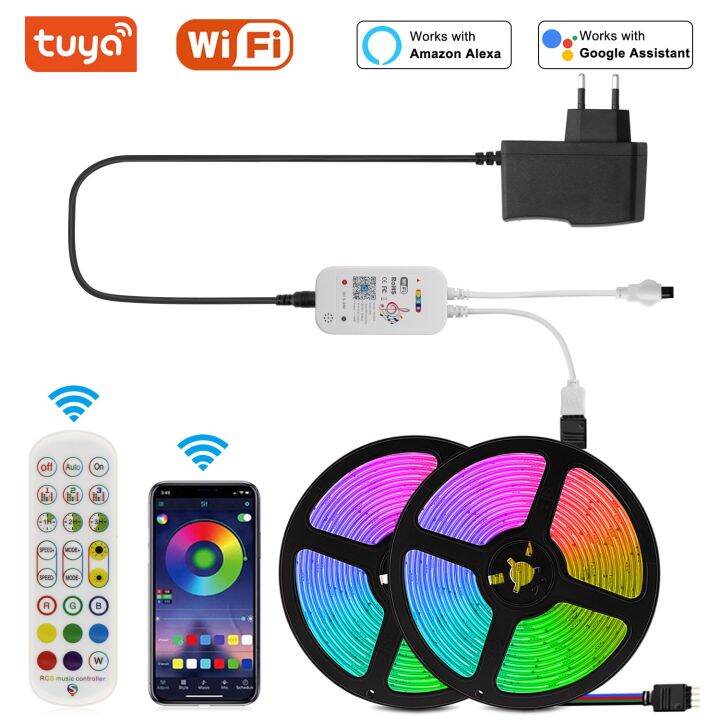 luminous-tape-festoon-wifi-led-strip-light-12v-rgb-5050-bluetooth-neon-ribbon-led-stripe-with-app-alexa-remote-control-for-room-led-strip-lighting