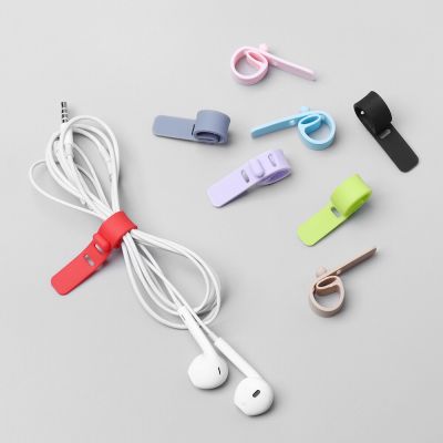 5PCS Cable Winder Silicone Cable Organizer Wire Wrapped Cord Line Storage Holder for iPhone Samsung Earphone Cable Clip