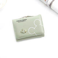 New Personalized Womens Wallet Mickey Short PU Solid Color Multifunctional Durable Mini Cute Student Childrens Coin Pur