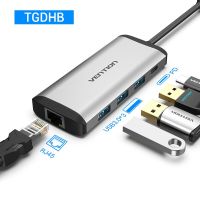 Vention USB C ฮับ Type-C ถึง4K RJ45 HDMI VGA USB 3.0ฮับสำหรับ Macbook Pro Mate 30 USB-C 3.1ตัวแยกพอร์ต USB-C ฮับ