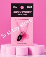 2023 Bt21 Luck Cooky Black Edition พวงกุญแจอะคริลิคภาพอนิเมะสีชมพูตุ๊กตาผ้ากำมะหยี่การ์ตูนกระต่ายกล่องเก็บของเด็กผู้หญิงของขวัญของเล่นยัดไส้