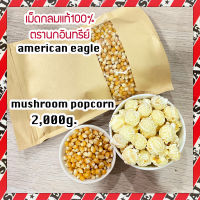 (Mushroom popcorn 100%) เมล็ดป๊อปคอร์น ข้าวโพดป๊อปคอน ข้าวโพดทำป๊อปคอร์น mushroompopcorn ป๊อบคอร์นมัชรูม จำนวน 2,000 กรัม