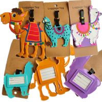 【DT】 hot  Cartoon Camel Alpaca Luggage Tags Suitcase Holder Travel Accessories ID Addres Silica Gel Portable Label Animal Baggage Tag