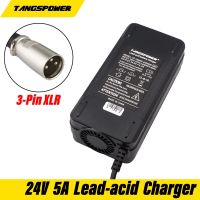 24V 5A Lead Acid Battery Charger For 28.8V Wheelchair Golf Cart Lead-Acid Charger With 3-Pin XLR Connector Fast Charging