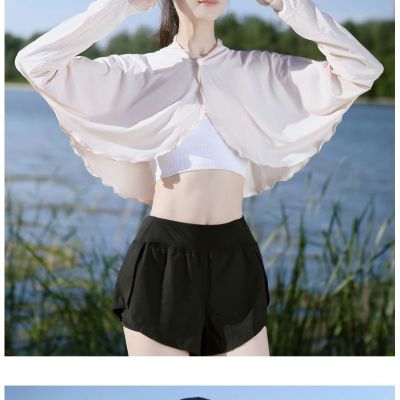 Hot sell Sleeve summer ride electric uv jumpsuits women arm shade ice ribbon sleeve shawl