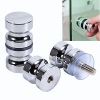 ❄✇✒ Aluminum Alloy Door Handle 1.1 Dia Single Glass Door Knob Bathroom Shower Cabinet Handle Screw Home Hardware