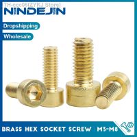 NINDEJIN 2-20pcs Brass Allen Head Screw M3 M4 M5 M6 M8 Hexagon Hex Socket Cap Head Screw Bolt Brass DIN912