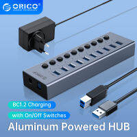 ORICO Powered USB 3.0 HUB 7/10/13/16 พอร์ตส่วนต่อขยาย USB เตรียมพร้อมสำหรับการเปิด/ปิด 12V Power Adapter รองรับ BC1.2 ตัวแยกการชาร์จ-wcqre7872