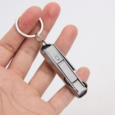 Multifunctional 2 in 1 Bottle Opener Hand Toe Nail Clippers Cutter with Keychain