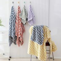 【CC】◊✲☬  Soft Skin-Friendly Face Checkerboard Long-Staple Cotton Absorption Hand Bathtowel for