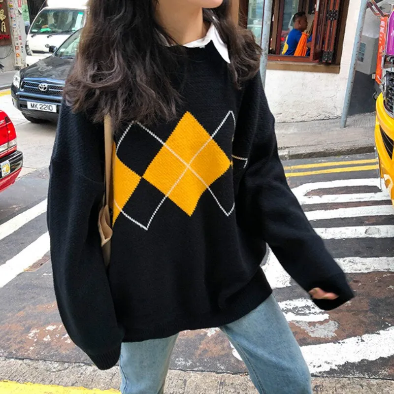 Women Knitted Sweater Fashion Oversized Pullovers Ladies Winter Loose  Sweater Korean College Style Women Jumper Sueter Mujer | Lazada PH
