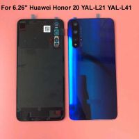 【✱2023 HOT✱】 jiejiu65879742 ฝาหลังกระจกเทมเปอร์3มิติสำหรับ Huawei Honor 20อะไหล่ฝาหลังประตูเลนส์กล้องถ่ายรูปฝาครอบ Flash