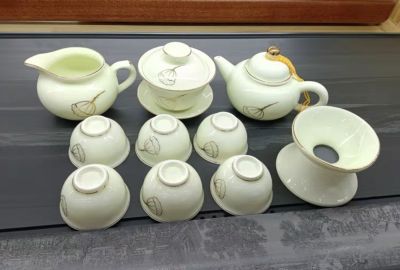 ชุดแก้วน้ำชา นำเข้า 金色莲蓬 สินค้าพร้อมส่งค่ะ