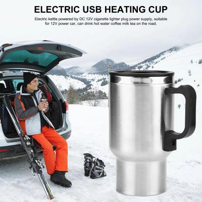 450ML Vacuum Cup Car Thermal Mug 12V Car Electric Heating Water Cup Cup Car Flask Hot Vacuum E4P5