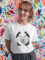 Tshirts 2022 Cute Print Panda Cartoon Graphic White Short Sleeved Look