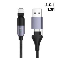 Ryra สายเคเบิลสำหรับ Xiaomi Usb Type C แบบหมุนได้สายชนิด C มือถือหัวเหว่ยโทรศัพท์ Usb Samsung-C 5a ชาร์จเร็ว180องศา